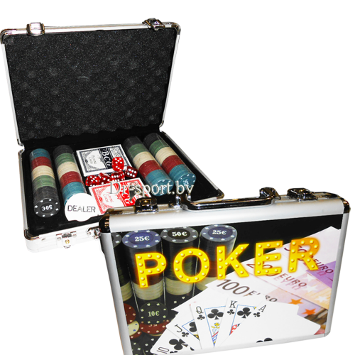 Набор для покера в кейсе (200 фишек+ 2 колоды карт) 7104MY-116